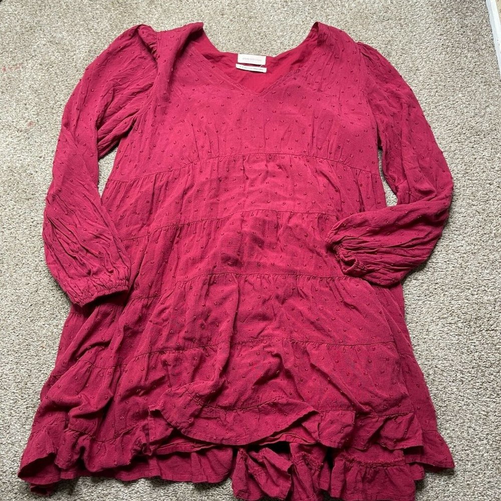 Urban Outfitters Dress Medium Womens Casual Babydoll Red Ruffle Boho Ladies M